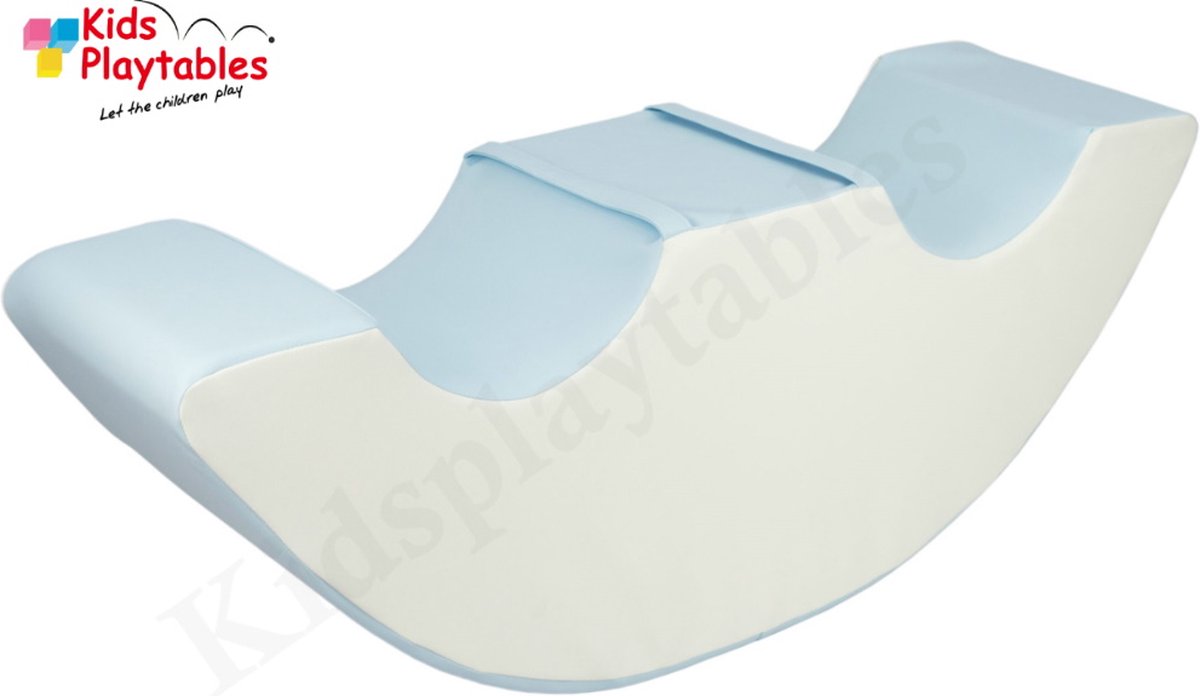 Soft Play Foam Schommelwip blauw-wit | rocker | wipwap | foamblokken | bouwblokken | Soft play speelgoed | schuimblokken